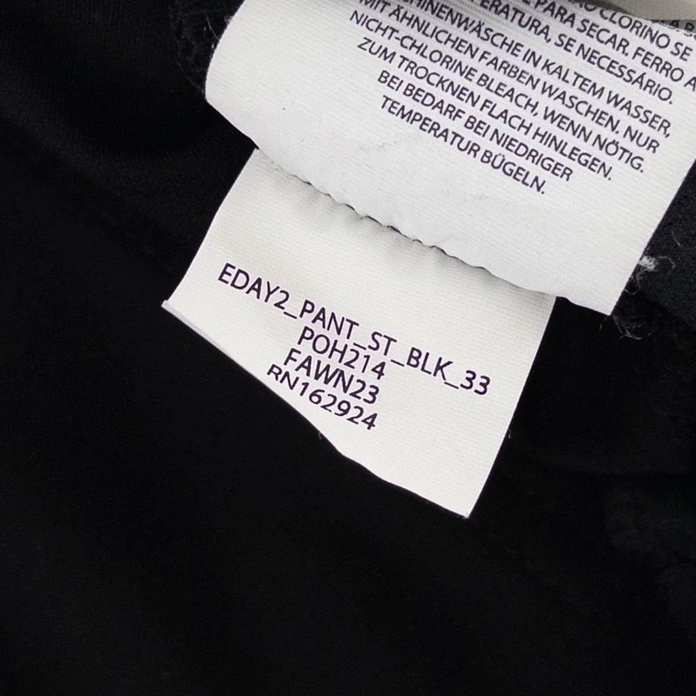 BYLT Mens 33x28‎ Everyday Pant 2.0 Straight Fit Chino Black Stretch Trousers